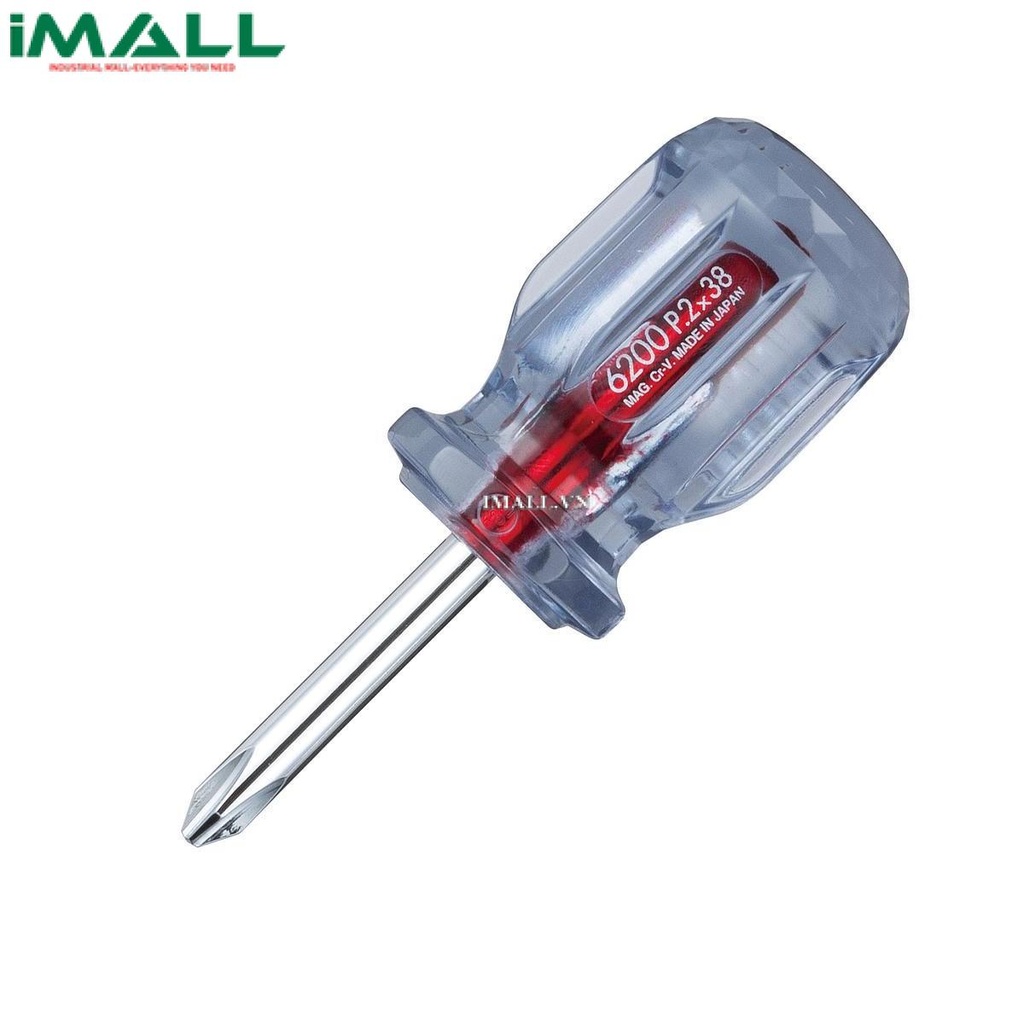 Tô vít 4 cạnh cán nhựa trong Vessel 6200 (No.2x38mm)