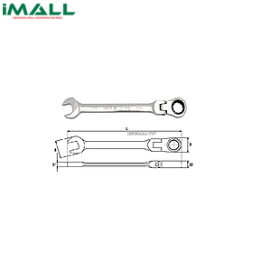Cờ lê vòng miệng tự động lắc léo Yato YT-1675 (9mm)