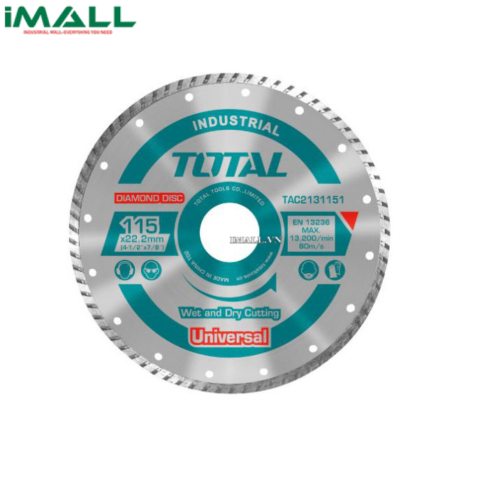Đĩa cắt gạch khô ướt (115x22mm) Total TAC2131153