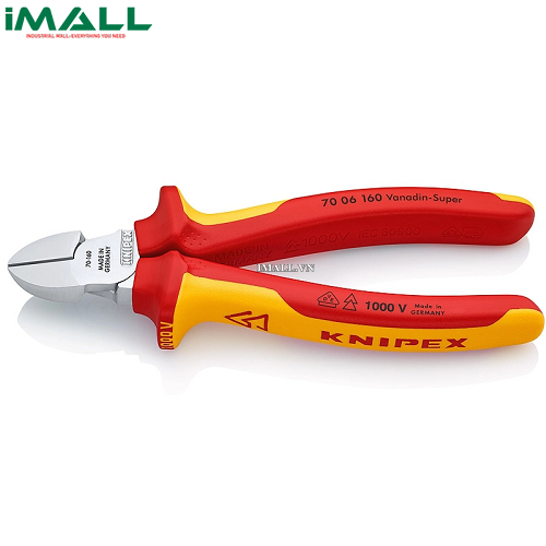 Kìm Cắt Mũi Thon cách điện 1000V (160mm) Knipex 70 06 160