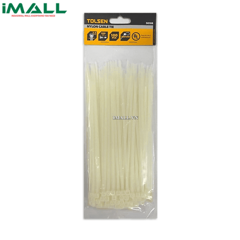 Dây rút nhựa trắng Tolsen 50108 (3.6x200mm)