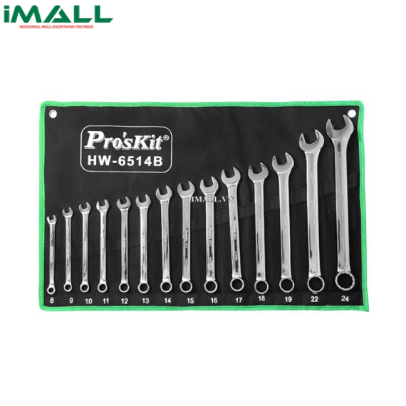 Bộ khóa vặn 2 đầu vòng miệng (8~24mm) Pro'skit HW-6514B