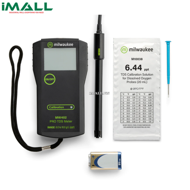 Máy đo tổng chất rắn hòa tan (TDS) MILWAUKEE MW402 (PRO) (0.0~10.0 g/L (ppt))