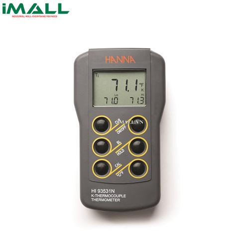 Máy Đo Nhiệt Độ Kiểu K HANNA HI93531N (-200~1371°C, Có Hiệu Chuẩn)