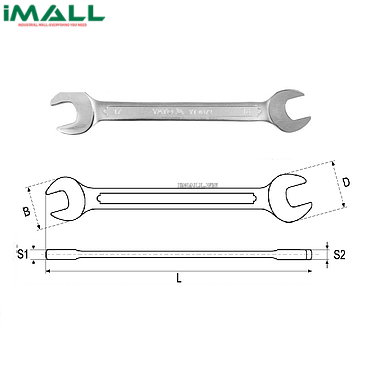 Cờ lê 2 đầu miệng loại dài hệ mét Yato YT-0128 (25x28mm)