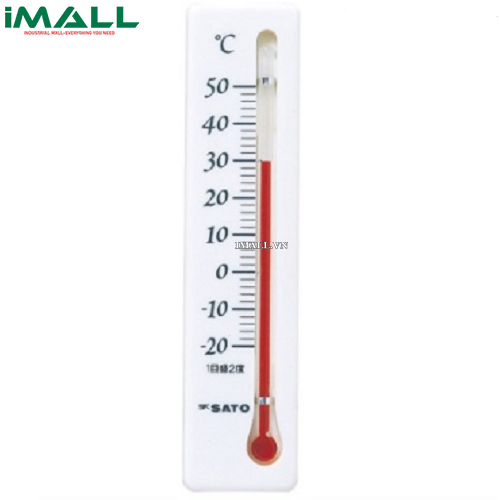 Nhiệt kế thủy ngân thẳng đứng skSATO 1032-00 (-20~50°C) (màu trắng)