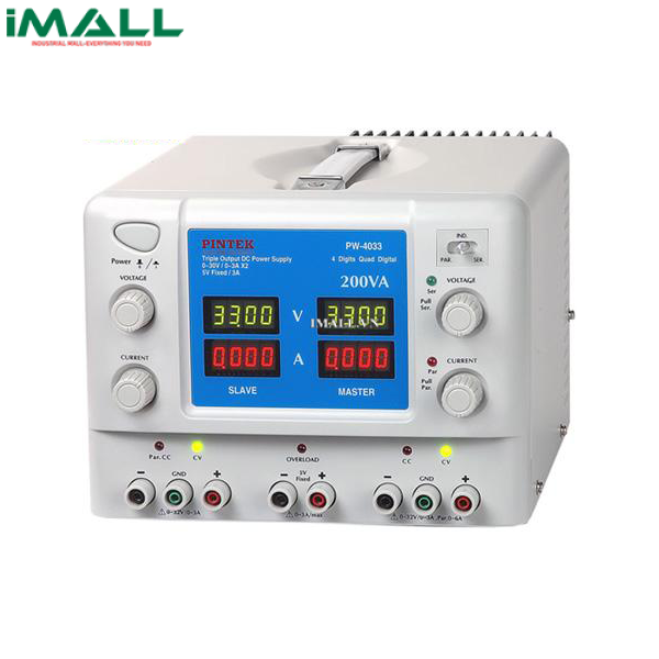 Nguồn một chiều DC Pintek PW-4033 ( 0~30V/3A , 5V/3A FIX , 2CH)