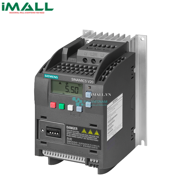 Biến tần Siemens SINAMICS V20 3P 6SL3210-5BE15-5UV0 (AC 380-480V, 0.55KW)