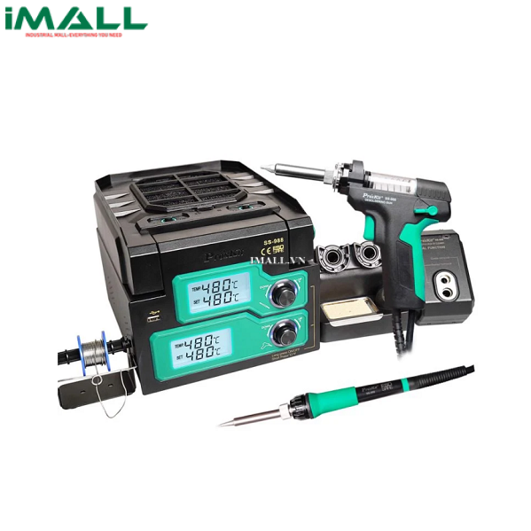 Máy hàn, hút chì chỉnh nhiệt Pro'skit SS-988B (6 trong 1)