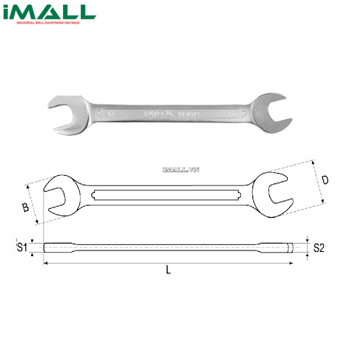 Cờ lê 2 đầu miệng loại dài hệ mét Yato YT-0112 (10x13mm)