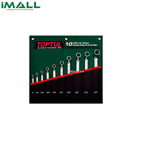 Bộ cờ lê 2 đầu vòng 75° 10 chi tiết (6x7 ~ 24x27mm) TOPTUL GRAI1001