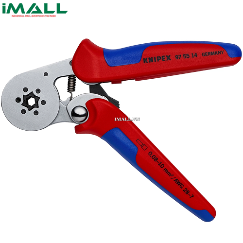 Kìm Bấm Cos Ép Cos Pin Rỗng 0.08 - 10/16 mm² mạ chrome Knipex 97 55 14