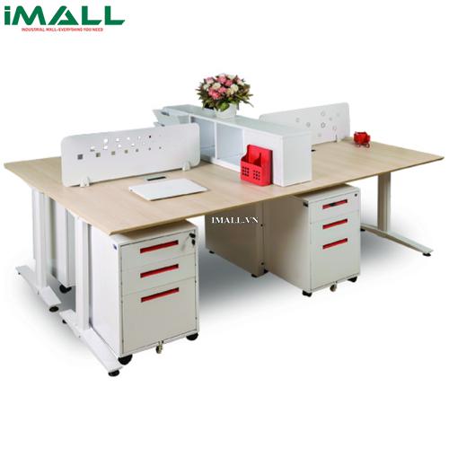 Module Bàn làm việc chân sắt cho 4 người (Hòa Phát) THE ONE UNMD02CS3
