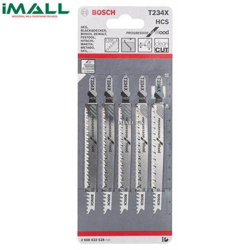 Bộ 5 lưỡi cưa lọng cho gỗ T 234 X BOSCH 2608633528