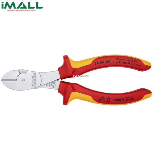 Kìm Cắt Thân Chéo cách điện 1000V(160mm) Knipex 74 06 160
