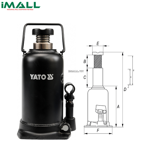 Kích đội thủy lực 1 piston Yato YT-1702 ( 5T )