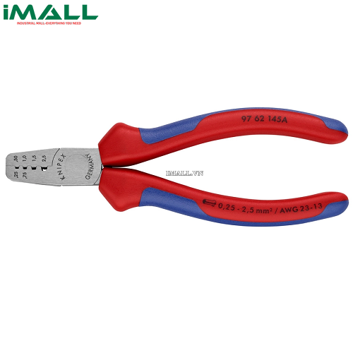 Kìm Bấm Cos Pin Rỗng 0.25 - 2.5mm² Knipex 97 62 145 A