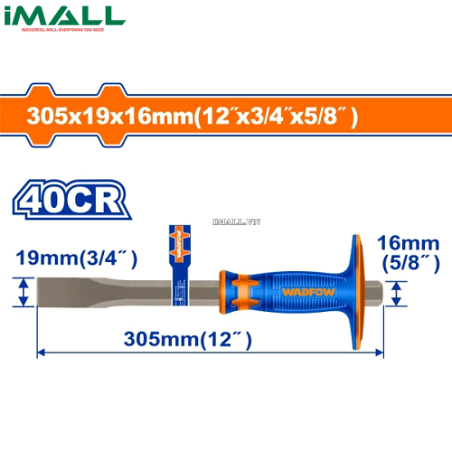 Mũi đục dẹp nguội 19x16x305mm Wadfow WCC2311
