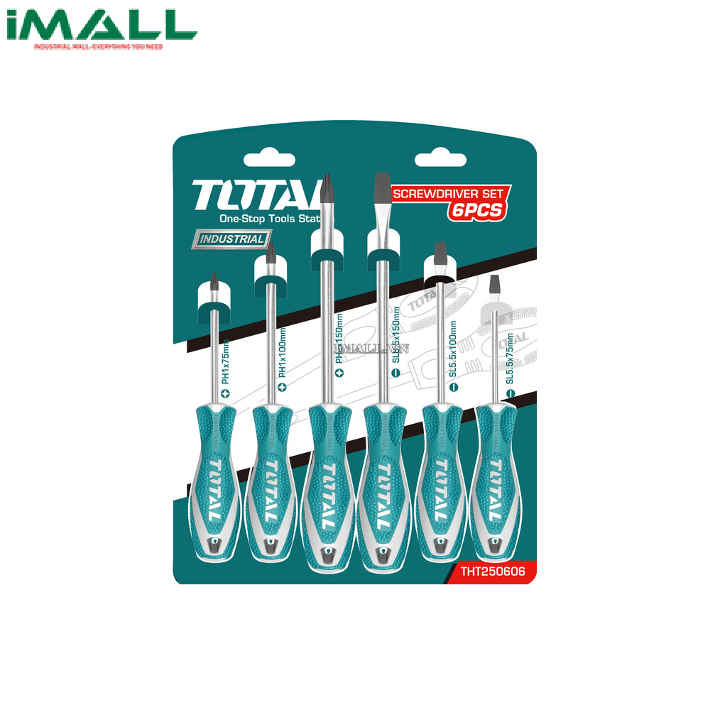 Bộ tuốc nơ vít (tô vít) 6 chi tiết Total THT250606
