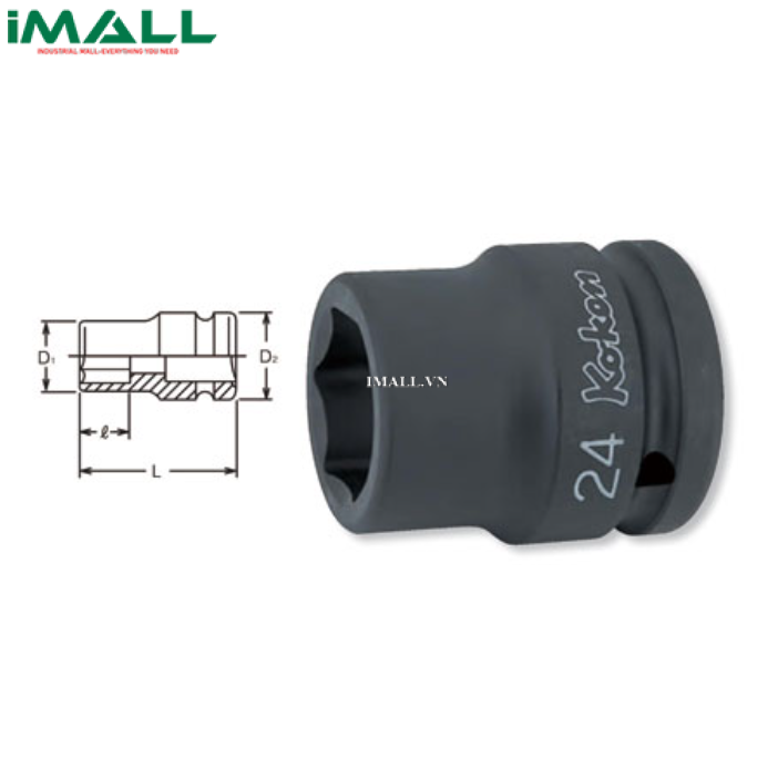 Đầu khẩu đen 6 cạnh 3/4" KOKEN 16401M-21 (21mm)