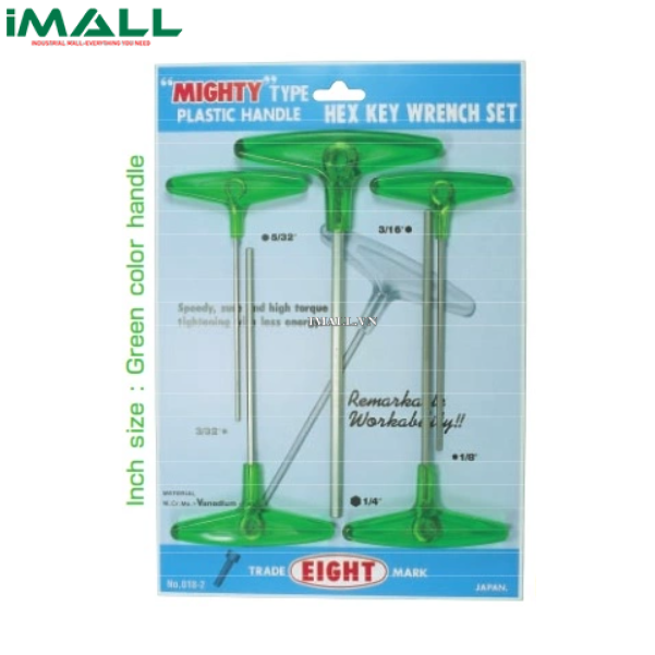 Bộ lục giác chữ T hệ inch EIGHT 018-2 (3/32~1/4")