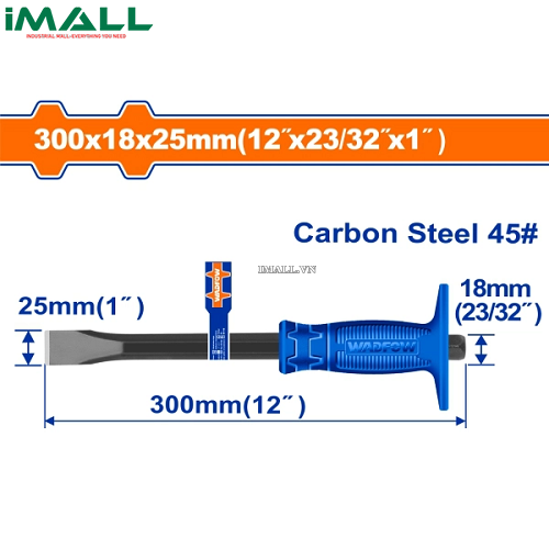 Mũi đục dẹp nguội 25x18x300mm Wadfow WCC1302