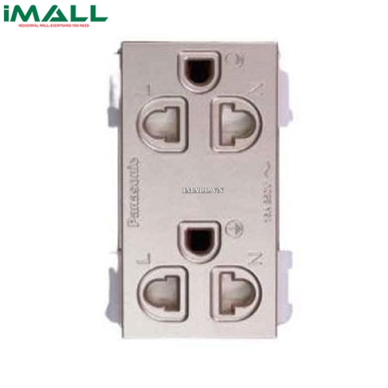 Ổ cắm đôi có màn che và dây nối đất PANASONIC WEV1582MYZ
