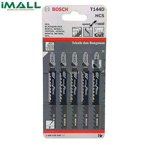 Bộ 5 lưỡi cưa lọng cho gỗ T 144 D BOSCH 2608630040