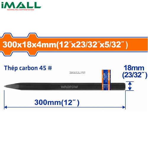 Mũi đục nhọn nguội 4x18x300mm Wadfow WCC0302