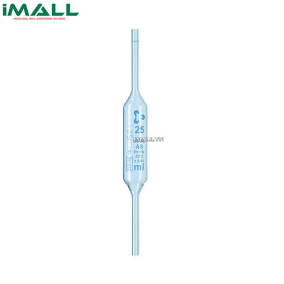 Ống hút bầu 1 vạch 0.5ml, vạch xanh, class AS, dạng thẳng Duran 233390051