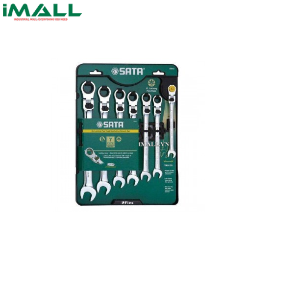 Bộ cờ lê lắc léo tự động có chốt khóa 7 chi tiết (10~19mm) SATA 09043