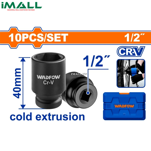 Bộ 10 đầu tuýp 1/2" 40mm Wadfow WMS1D01