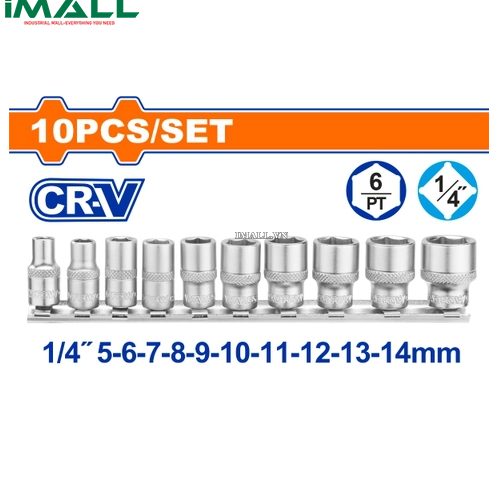 Bộ 10 đầu tuýp 1/4" Wadfow WST4410