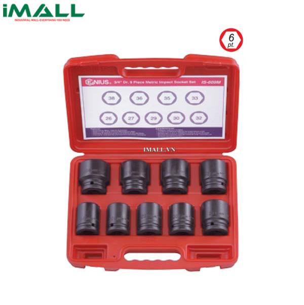 Bộ Khẩu Loại Dài Dùng Cho Súng 3/4'' GENIUS IS-609DE (9 Chiếc 19mm~36mm)