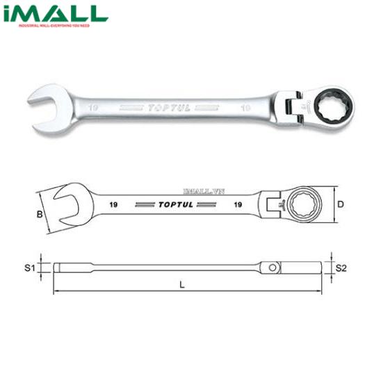 Cờ lê vòng miệng lắc léo TOPTUL AOAH1919 (19mm)
