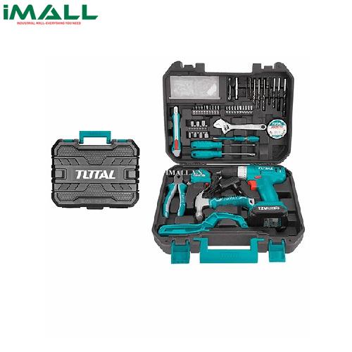 Bộ máy khoan pin và đồ nghề cầm tay 128 chi tiết Total THKTHP11282