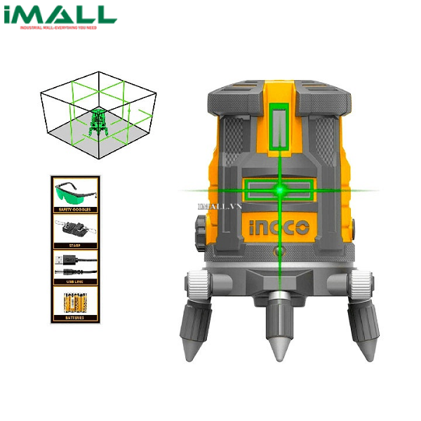 Máy đo mức cân bằng tia laser xanh Ingco HLL305205 (30m)