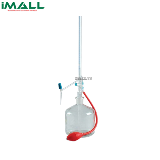 Buret tự động khóa PTFE 25ml, kèm giấy chứng nhận bao gồm chai 2 lít và quả bóp Duran 243173355