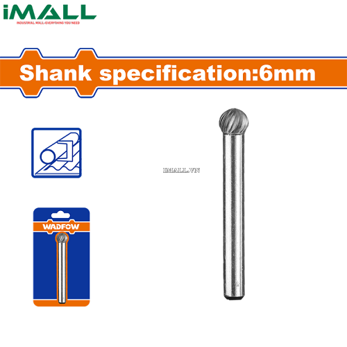 Mũi mài cacbua Tungsten 6x8mm (tròn) Wadfow WYE3K02