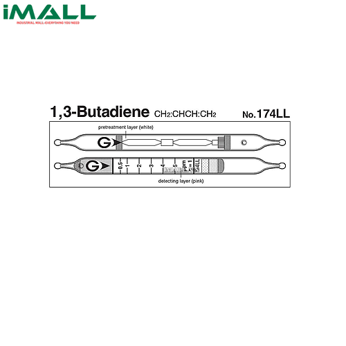 Ống dò đo nhanh 1,3-Butadien CH2: CHCH: CH2 Gastec 174LL (0,5 ~ 5 ppm)