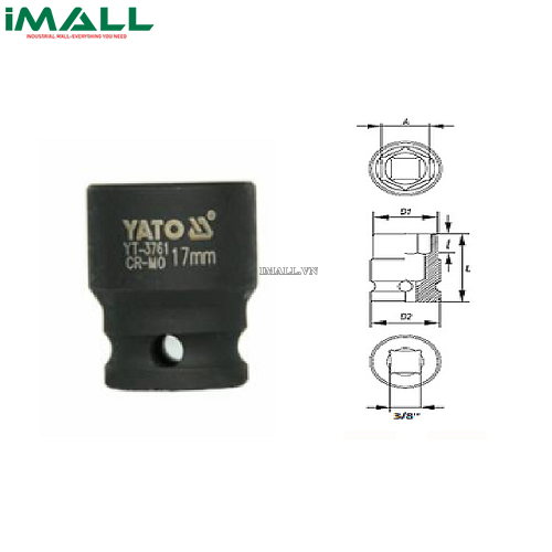 Khẩu rời Yato YT-3756 (3/8", 12mm)