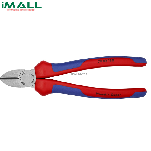 Kìm Cắt Mũi Thon Chiều Dài 180mm Tay Cầm Êm Knipex 70 02 180