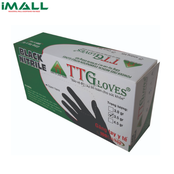 Găng tay y tế Nitrile màu đen 3.5gr TT Gloves