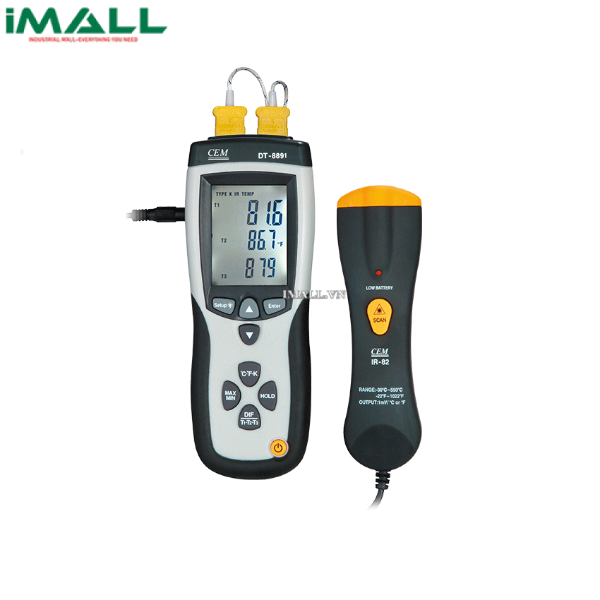 Máy đo nhiệt độ cặp nhiệt loại K CEM DT-8891E (Type K, 4 inputs)