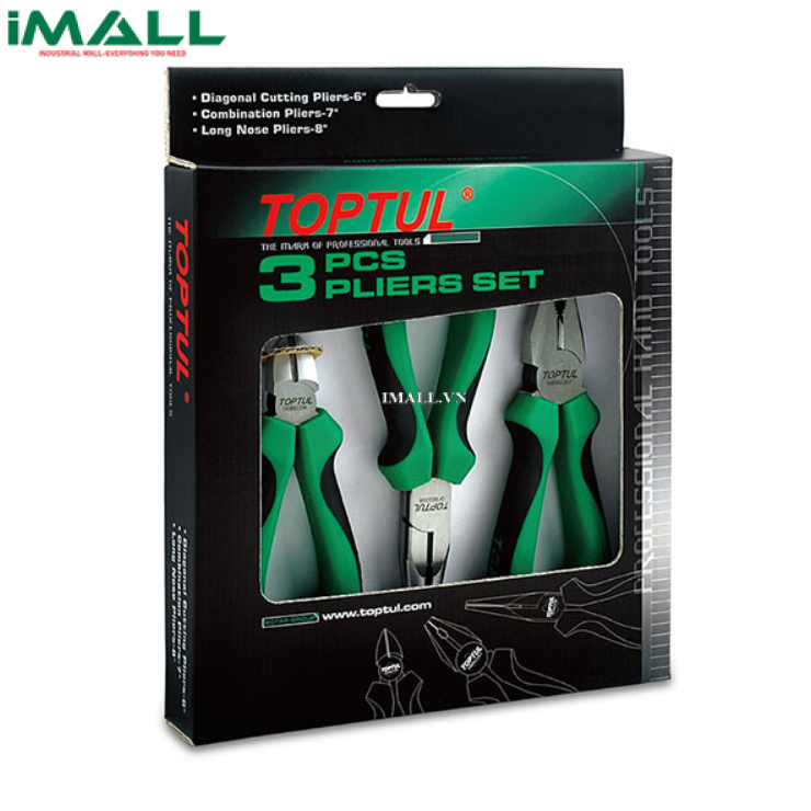 Bộ kìm 3 món Toptul GAAE0302 (Cắt-mỏ nhọn-tổ hợp)