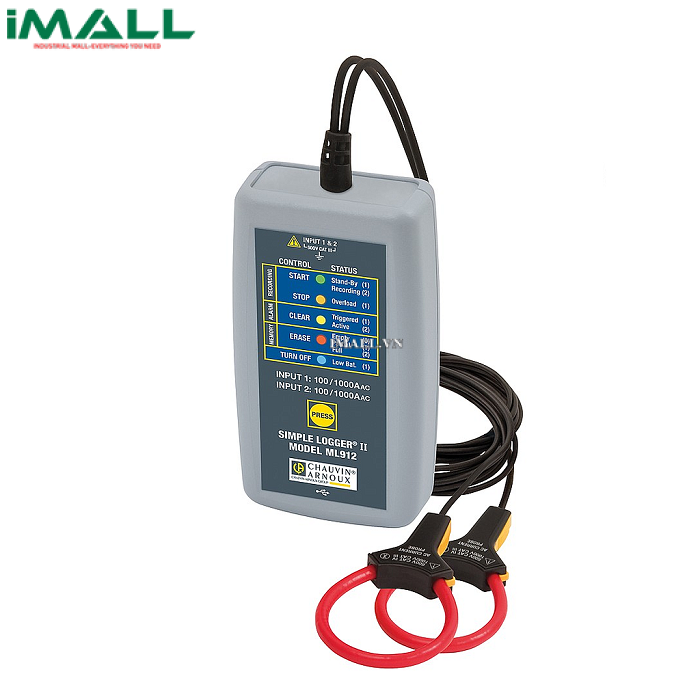 Máy ghi dữ liệu dòng điện 2 kênh Chauvin Arnoux ML912 (P01157130, kèm cảm biến 1000A)