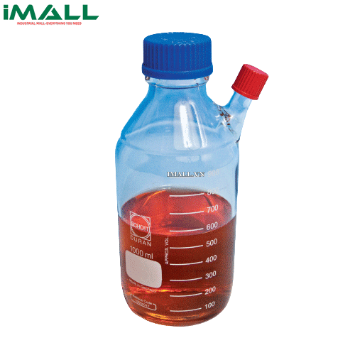 Bình thủy tinh có vòi DURAN (1000ml; GL18 Side-Arm; GL 45 ScrewScap) SciLab SL.Bot2031