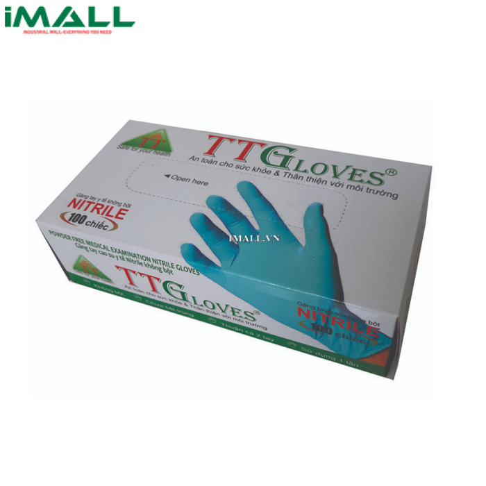 Găng tay y tế Nitrile màu xanh Nhạt 4.5gr TT Gloves