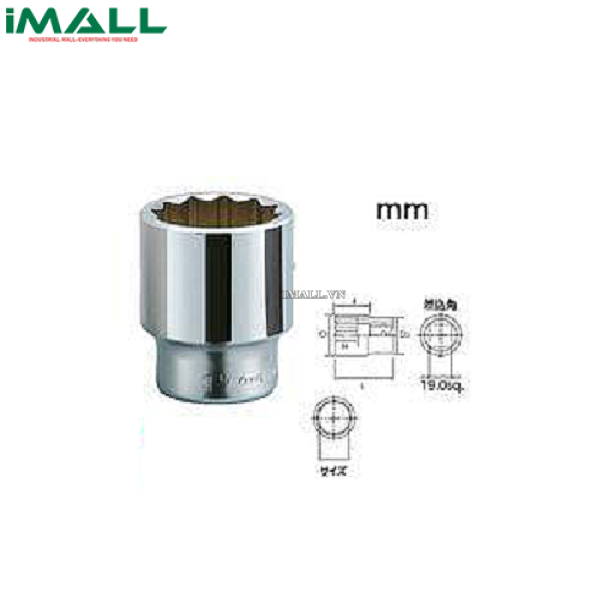 Đầu khẩu vặn ốc loại dùng tay KTC B40-30 ( 3/4 inch, 54mm, cỡ 30)