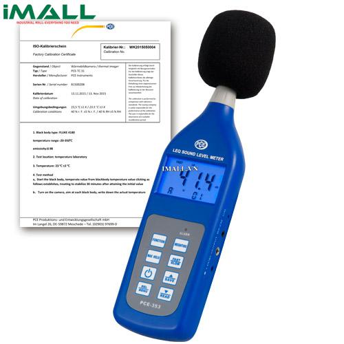 Thiết bị đo độ ồn âm thanh PCE 353-ICA (30 ~130 dB,20 Hz ~12.5 kHz, ±1 dB)